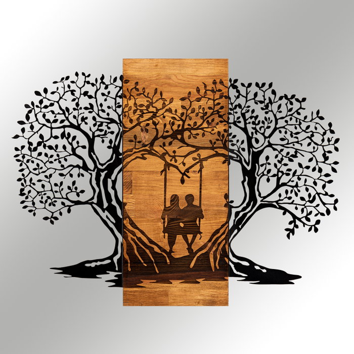Wallity Eva Escultura de pared Negro y Nogal